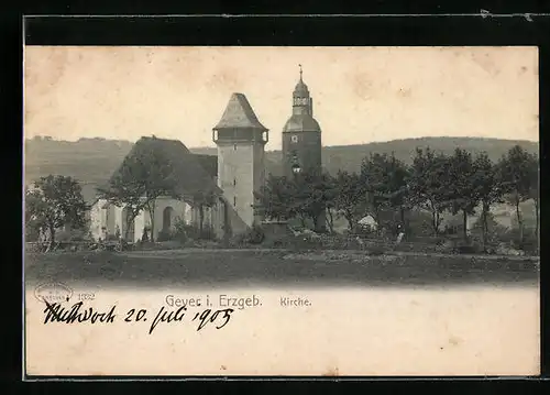 AK Geyer i. Erzgeb., Blick zur Kirche