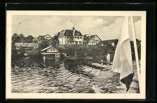 AK Seeshaupt am Starnberger See, Blick zum Hotel zur Post