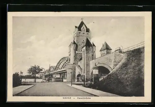 AK Mainz, Blick zur Kaiserbrücke