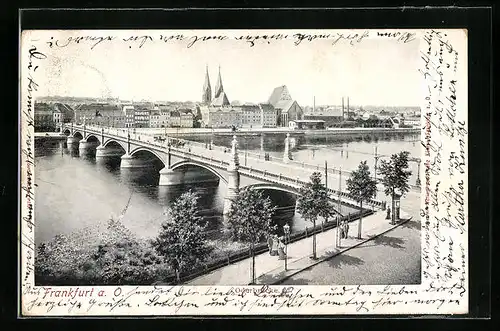 AK Frankfurt a. Oder, Blick zur Oderbrücke