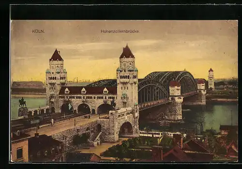 AK Köln a, Rh., Hohenzollernbrücke