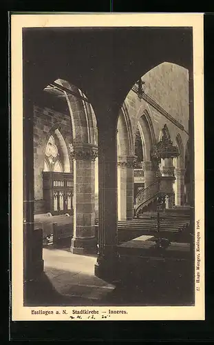 AK Esslingen a. N., Inneres der Stadtkirche