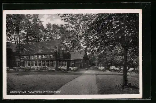 AK Oberlungwitz, Gasthaus Klausmühle im Hüttengrund