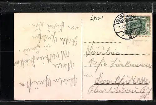 AK Mannheim, Stadtpark mit Sternwarte und Jesuitenkirche