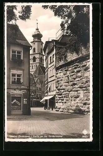 AK Lindau / Bodensee, Partie an der Heidenmauer