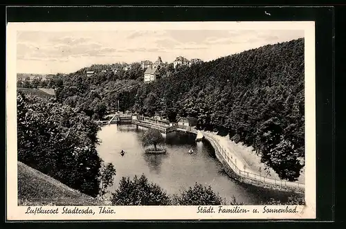 AK Stadtroda i. Thür., Blick auf das Städt. Familien- und Strandbad