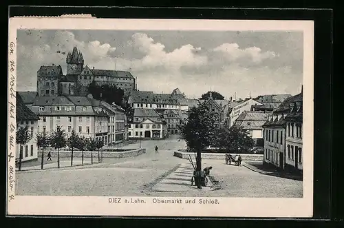 AK Diez a. Lahn, Obermarkt mit Schloss