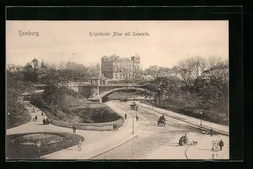 AK Hamburg-St.Pauli, Helgoländer Allee mit Seewarte