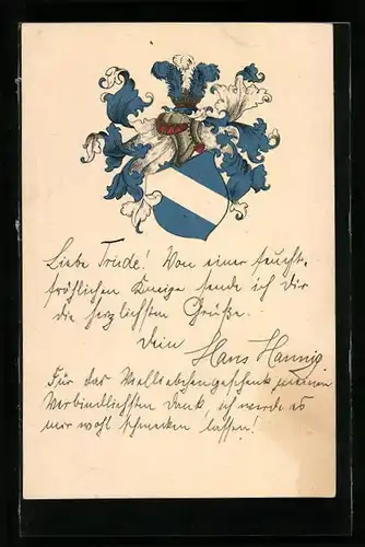 AK Studentenwappen aus Freiberg i. Sachsen