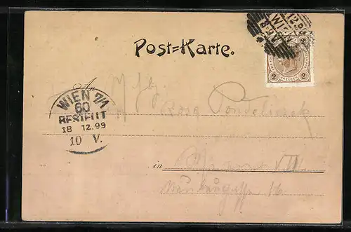 Künstler-AK Wien, Gasthaus Rathaus-Keller, Huldigungs-Bild 1898, König bei der Krönung