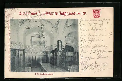 AK Wien, Gasthaus Rathaus-Keller, Das Rosenzimmer