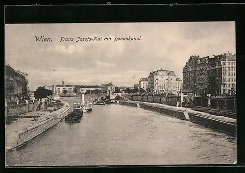 AK Wien, Franz-Josefs-Kai mit Donaukanal