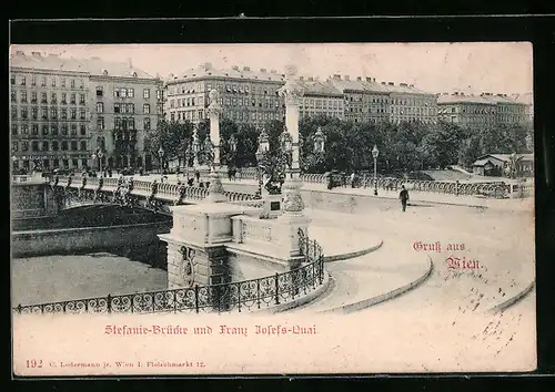 AK Wien, Franz-Josefs-Kai mit Stefanie-Brücke