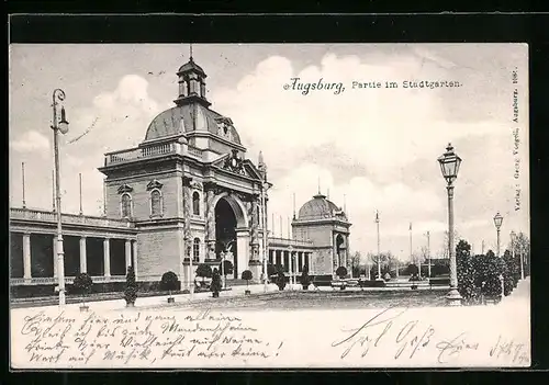 AK Augsburg, Partie im Stadtgarten