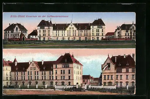 AK Köln-Riehl, Kasernen an der Boltensternstrasse