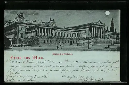 Mondschein-AK Wien, Partie am Parlaments-Gebäude