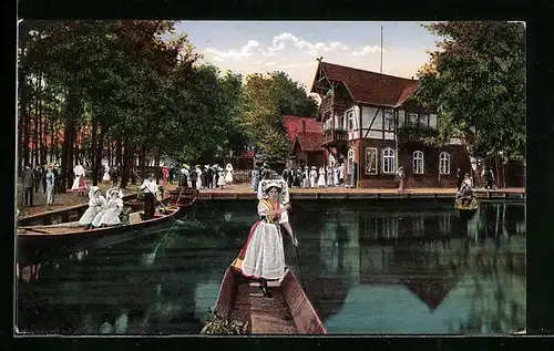 AK Gondelfahrt vor dem Gasthaus Wotschofska