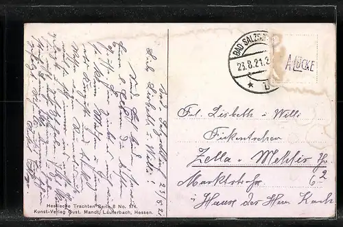 AK Zwei junge Frauen in hessischer Tracht