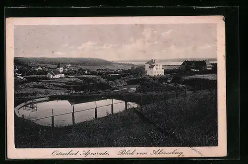 AK Apenrade, Blick vom Ahrensberg auf den Ort