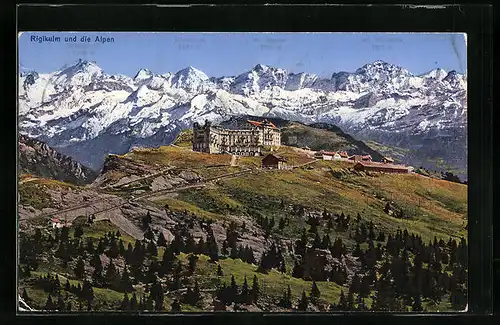 AK Rigikulm, Hotel und die Alpen