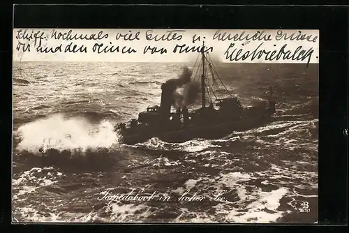 AK Torpedoboot in hoher See