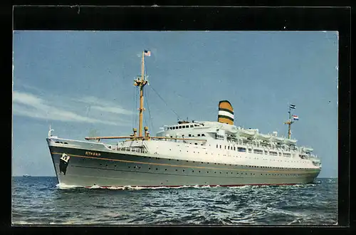 AK Passagierschiff SS Ryndam auf See