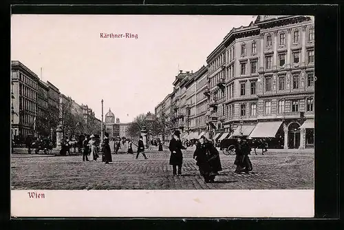 AK Wien, Kärnthner-Ring mit Passanten