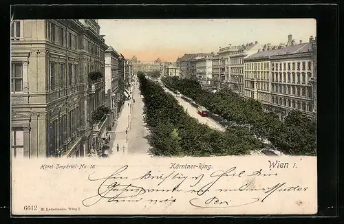 AK Wien, Kärntner-Ring mit Hotel Impérial
