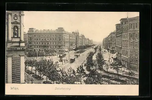 AK Wien, Schottenring aus der Vogelschau