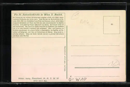 AK Wien, Antonsplatz mit Kirche und Pfarrhof