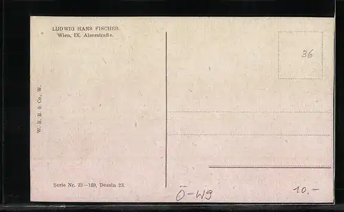 AK Wien, Alserstrasse im Abendrot