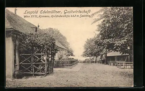 AK Wien, Gasthaus von Leopold Edelmüllner, Hameau, Holländerdörfel