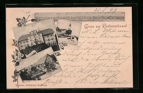 AK Höchenschwand, Kurhaus, Fabrik und Rathaus