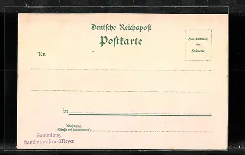 Lithographie Buxtehude, Kgl. Baugewerk-Schule, Am Moorthor, Breite Strasse