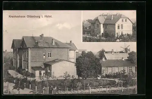 AK Oldenburg i. Holst., Ansicht des Krankenhauses