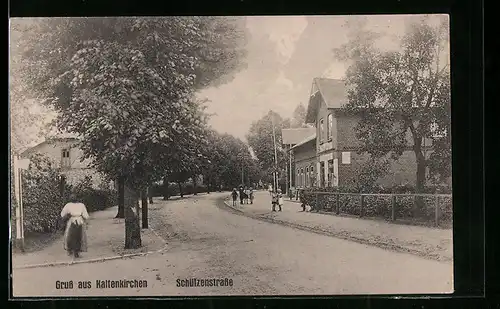 AK Kaltenkirchen, Schützenstrasse mit Kindern