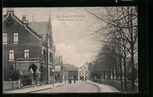 AK Segeberg, Burgfelderstrasse mit Post