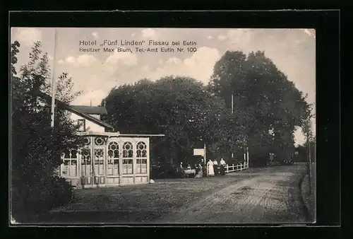 AK Fissau bei Eutin, Hotel Fünf Linden von Max Blum