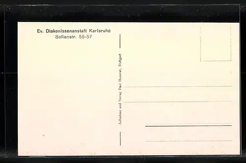 AK Karlsruhe, Evangelische Diakonissenanstalt, Sofienstr. 55-57