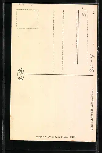 AK Heerführer Generaloberst von Woyrsch in Uniform