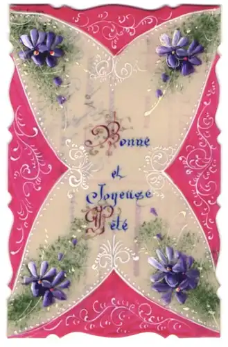Zelluloid-AK Bonne et Joyeuse Fete, Veilchen