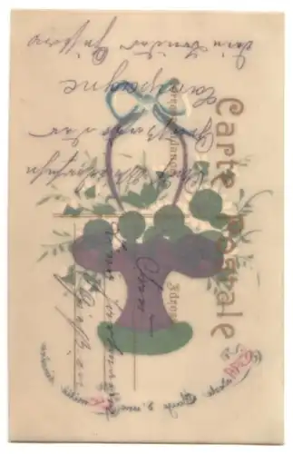 Zelluloid-AK Korb voller Margeriten