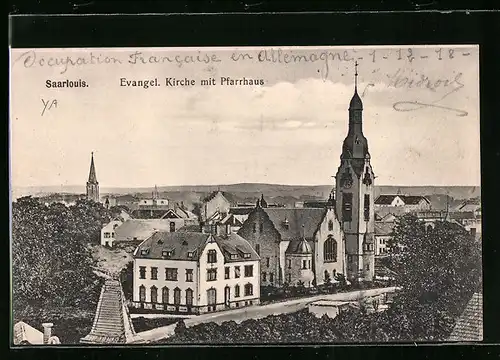 AK Saarlouis, Evangelische Kirche mit Pfarrhaus