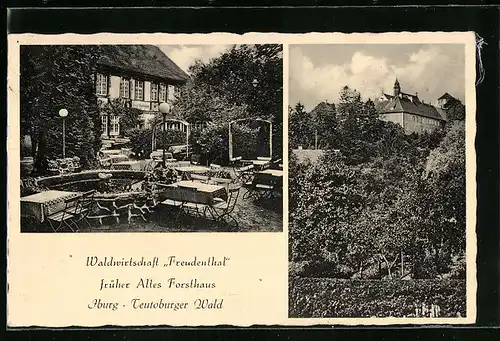 AK Iburg /Teutoburger Wald, Waldgasthaus Freudenthal früher Altes Forsthaus, Schloss