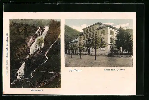 AK Todtnau, Hotel zum Ochsen, Wasserfall