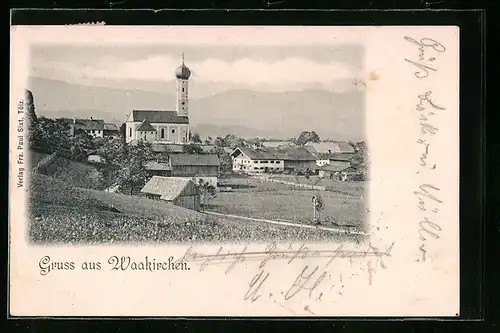 AK Waakirchen, Ortsansicht mit Kirche