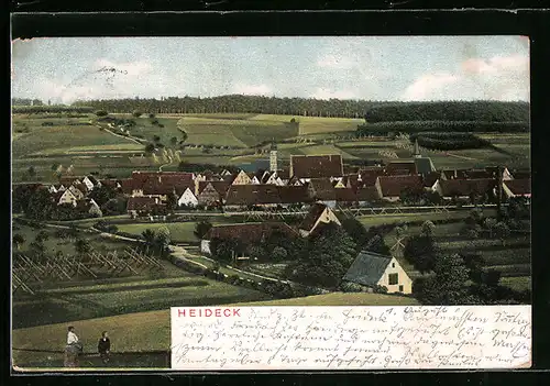AK Heideck, Ortsansicht aus der Vogelschau