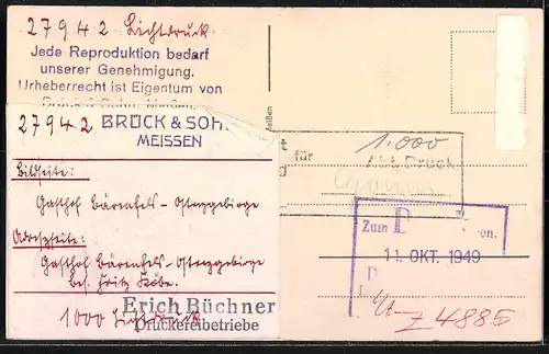 Fotografie Brück & Sohn Meissen, Ansicht Bärenfels, Strassenpartie am Gasthof Bärenfels, Inh.. Oskar Köbe