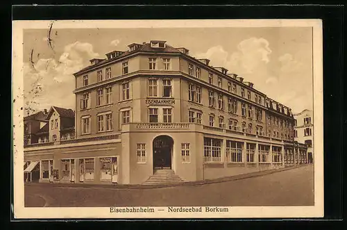 AK Borkum /Nordseebad, Eisenbahnheim