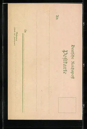 Lithographie Braunschweig, Ortspartie, Wappen